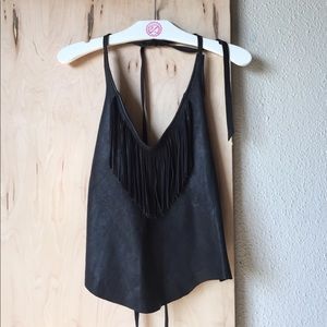 Vintage • Rare find • Real Leather • halter top •