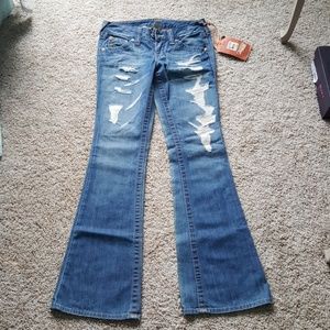 NWT True Religion Bobby bell bottom jean size 28
