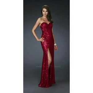 MOVING SALE! La Femme Sequin Fusia Evening Gown