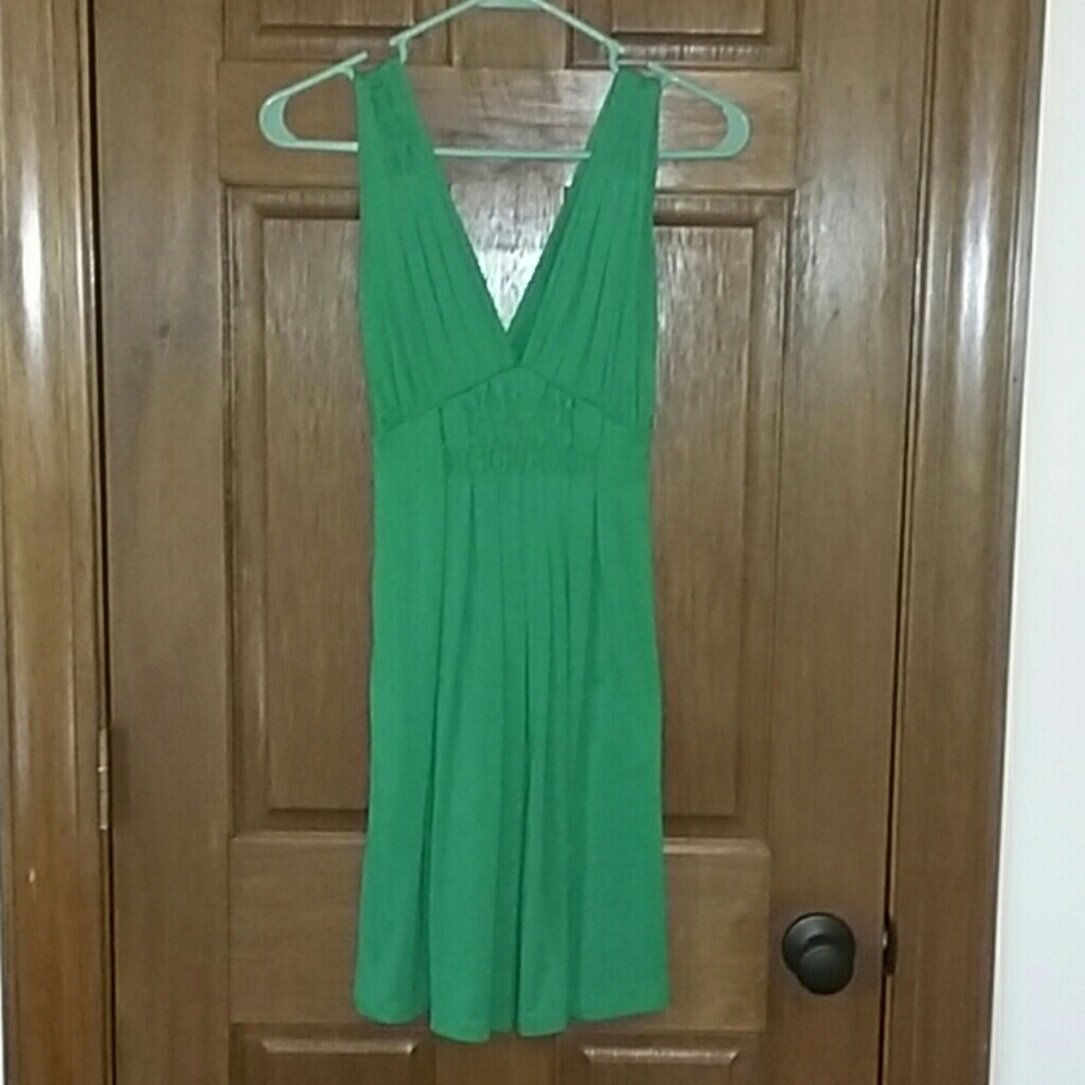 LAST CALL!! V-neck, green dress