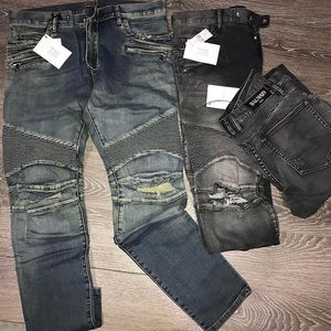 Black and blue jeans balmain