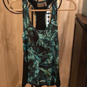 Athleta palm print racerback tank, M