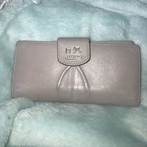 Genuine leather coach wallet gray