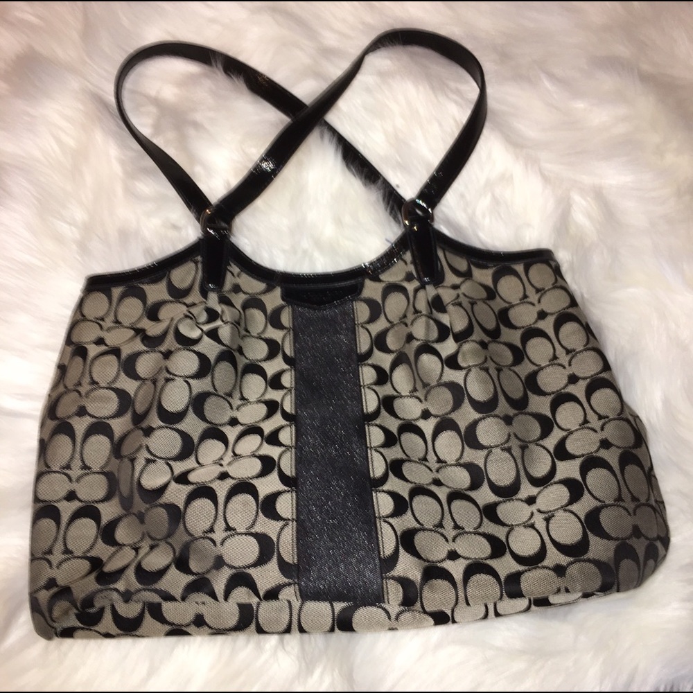 Coach tote with sparkly center line