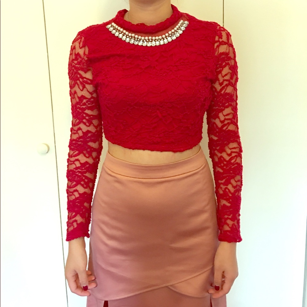 Lace crop top Small