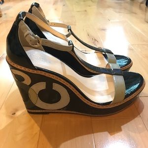 Coach Patent Wedges