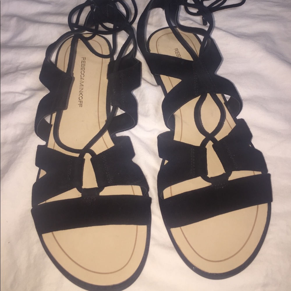 Rebecca Minkoff Black Greyson Sandals Size 8 NWOB