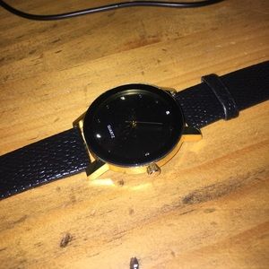 Black Leather Quartz Night Voyager Watch