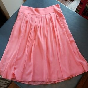 Salmon chiffon midi skirt