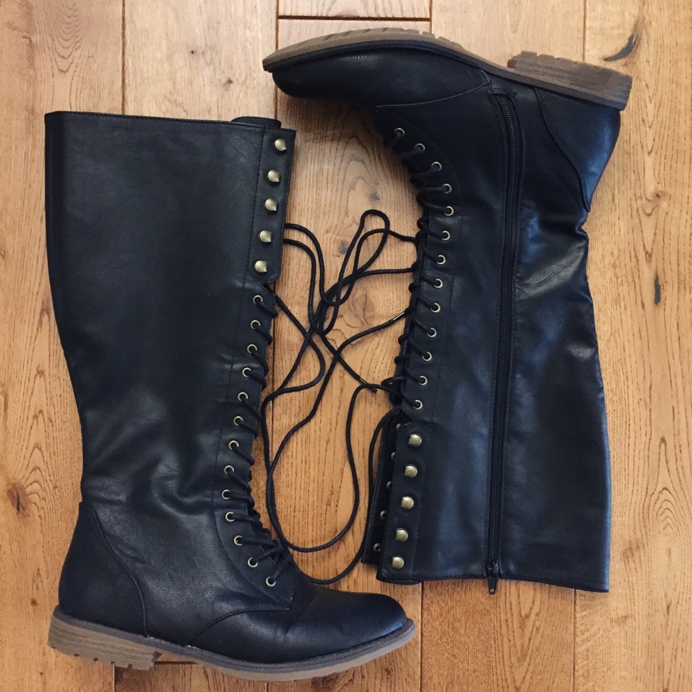 Mossimo Tall Black Lace-up Boots😍