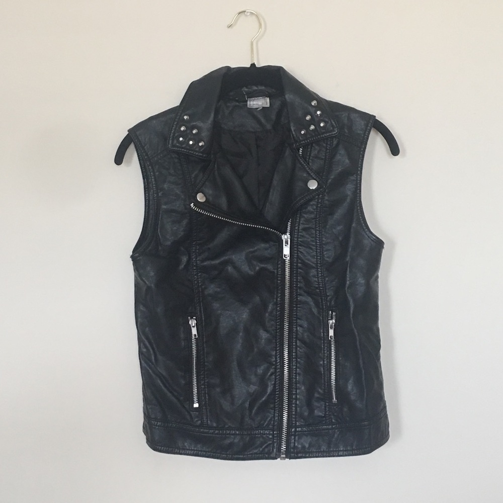 Leather studded vest