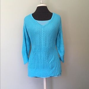 Chicos blue sweater blouse