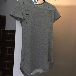 Grey distressed Tshirt dress