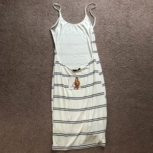 Midi length sexy open back dress