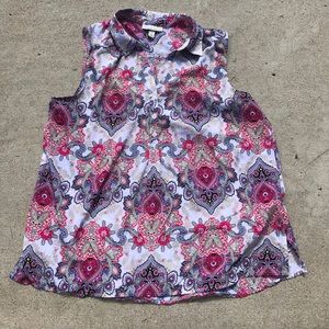 Beautiful Dana Buchman collared floral tank top