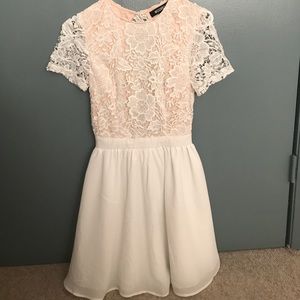 Missguided Lace Open Back Dress - White 8