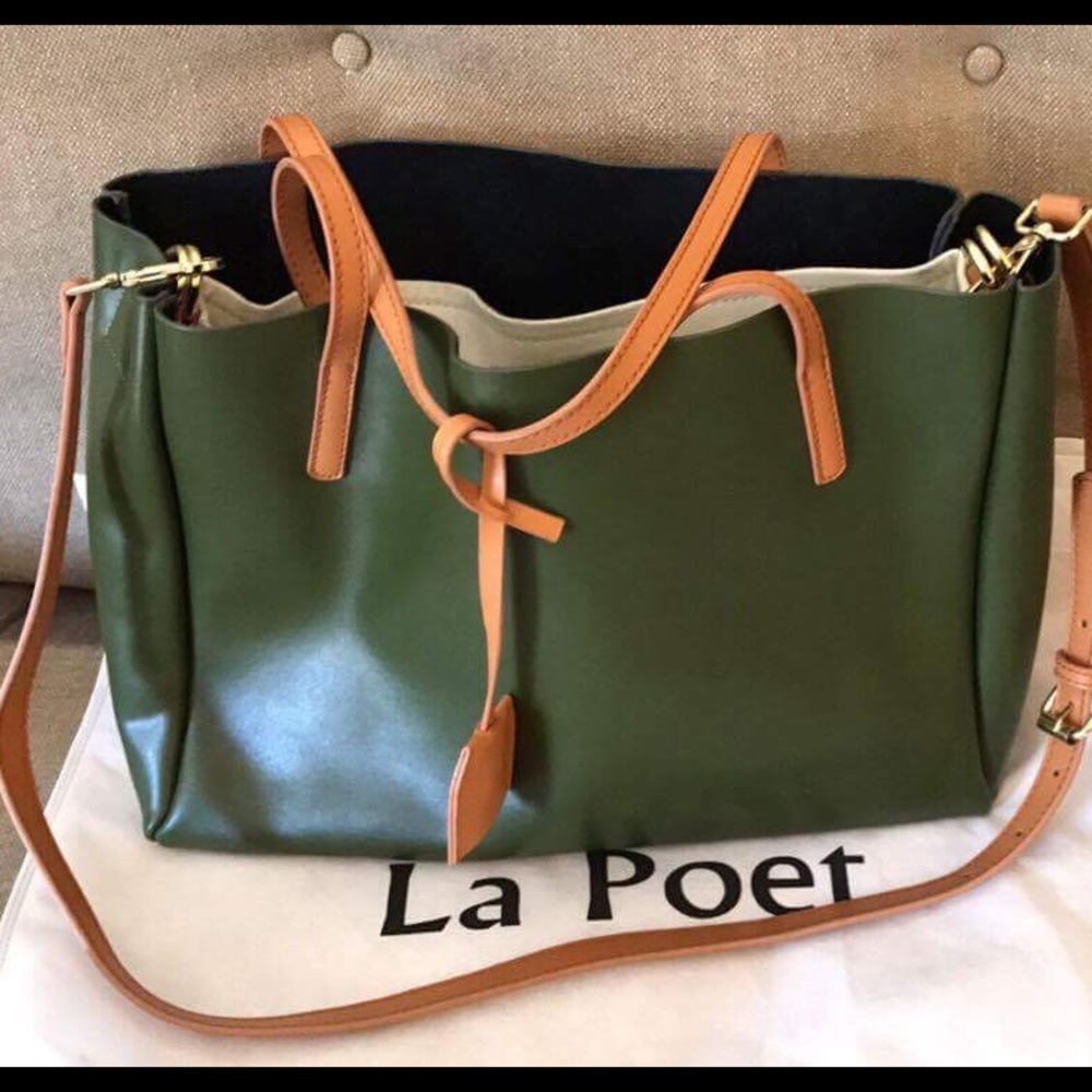 genuine leather green purse