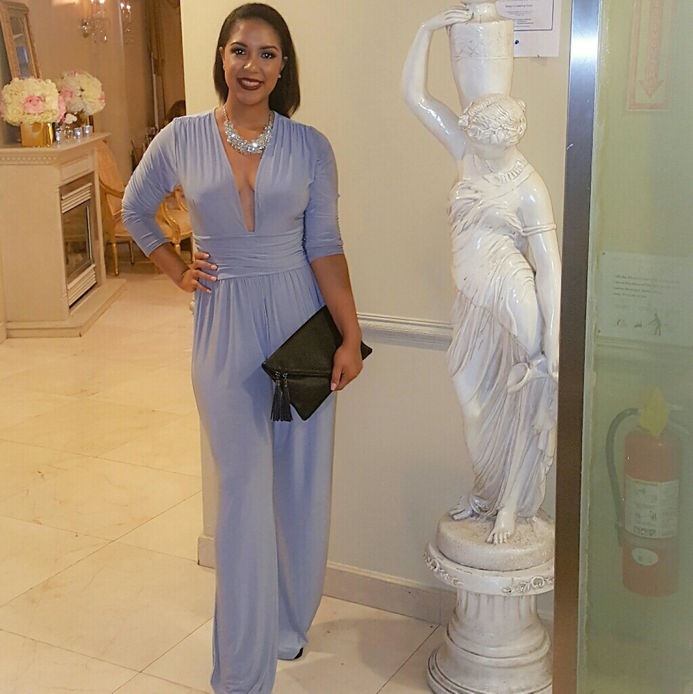 Silky Grey Jumpsuit from Boohoo