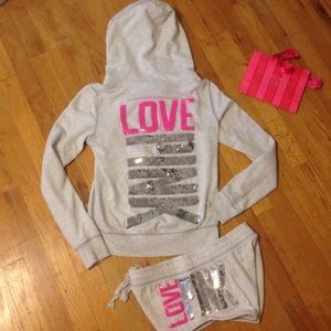 Victoria Secret hoodie and shorts set