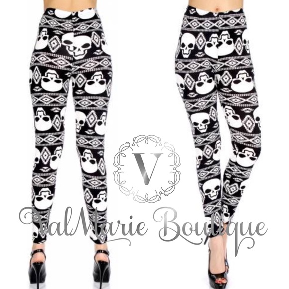 BRUSHED KNIT SKULL LEGGING - Picture 2 of 2