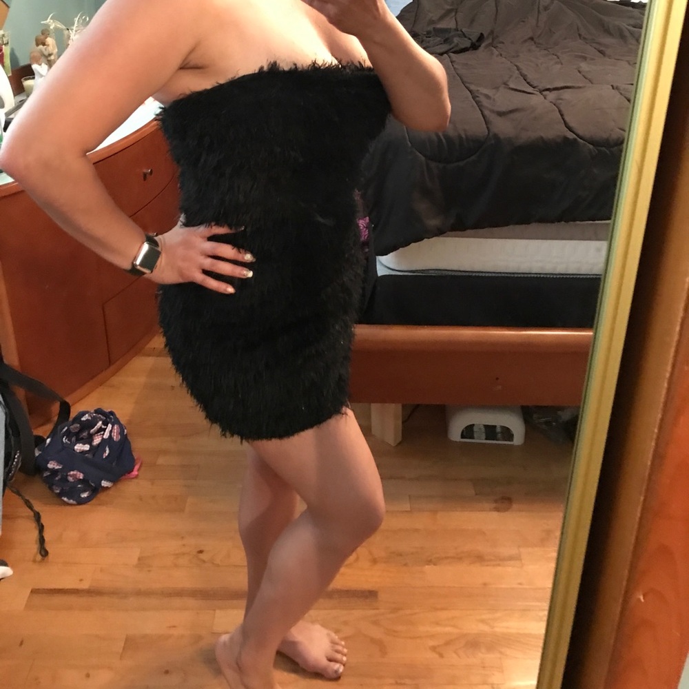 Black dress with fringe