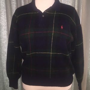 Vintage Plaid Polo Ralph Lauren Wool Sweater