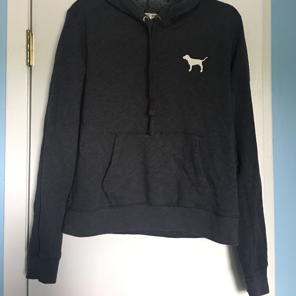 Victoria's Secret PINK grey hooded sweatshirt