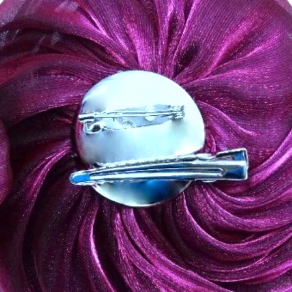 LANE BRYANT 2 in 1 Hair Clip Pin Satin Rose Flower Floral Styling Purple Fuschia - Picture 3 of 7