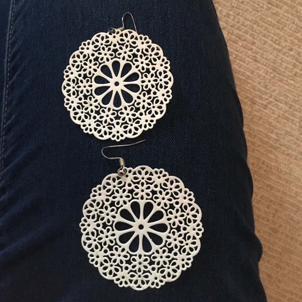 White Dooley earrings