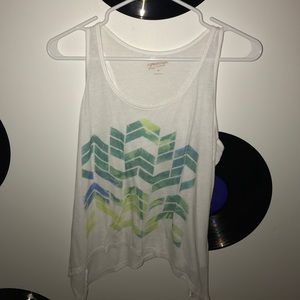 White tank top with design on front