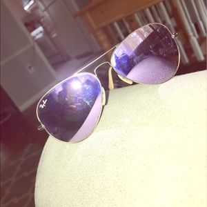 Purple mirror ray bans
