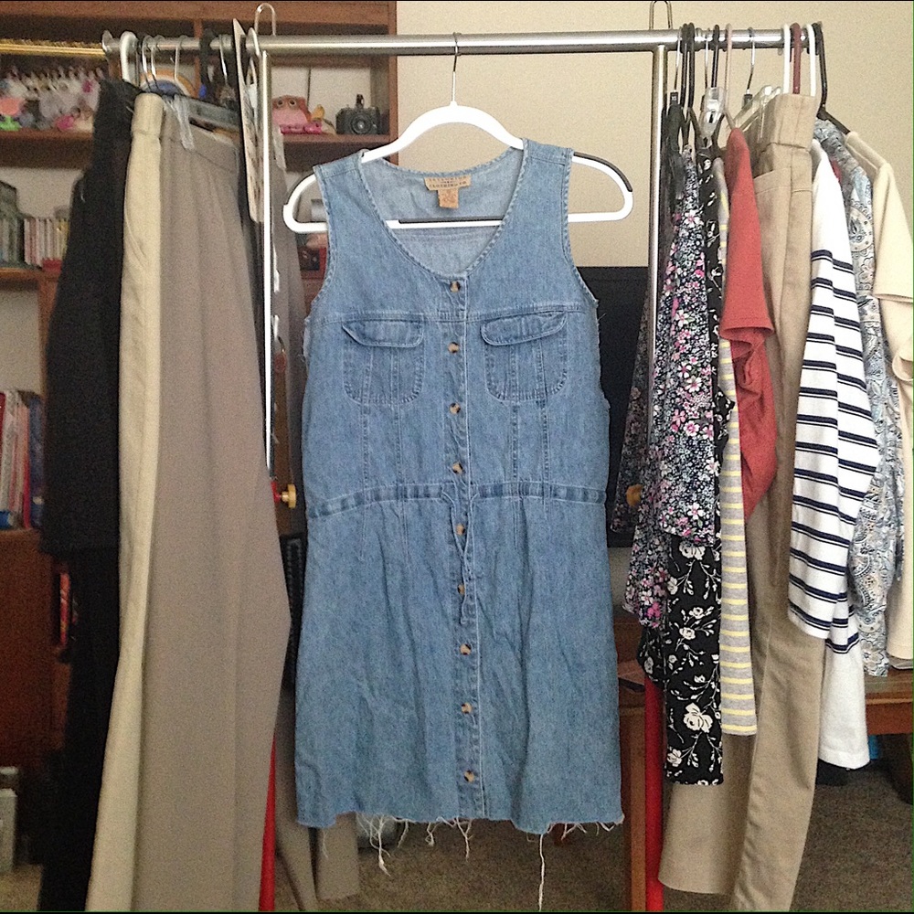 Vintage Light blue Denim Sleeveless Dress
