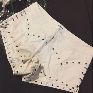 White leather ONE x TEASPOON Shorts