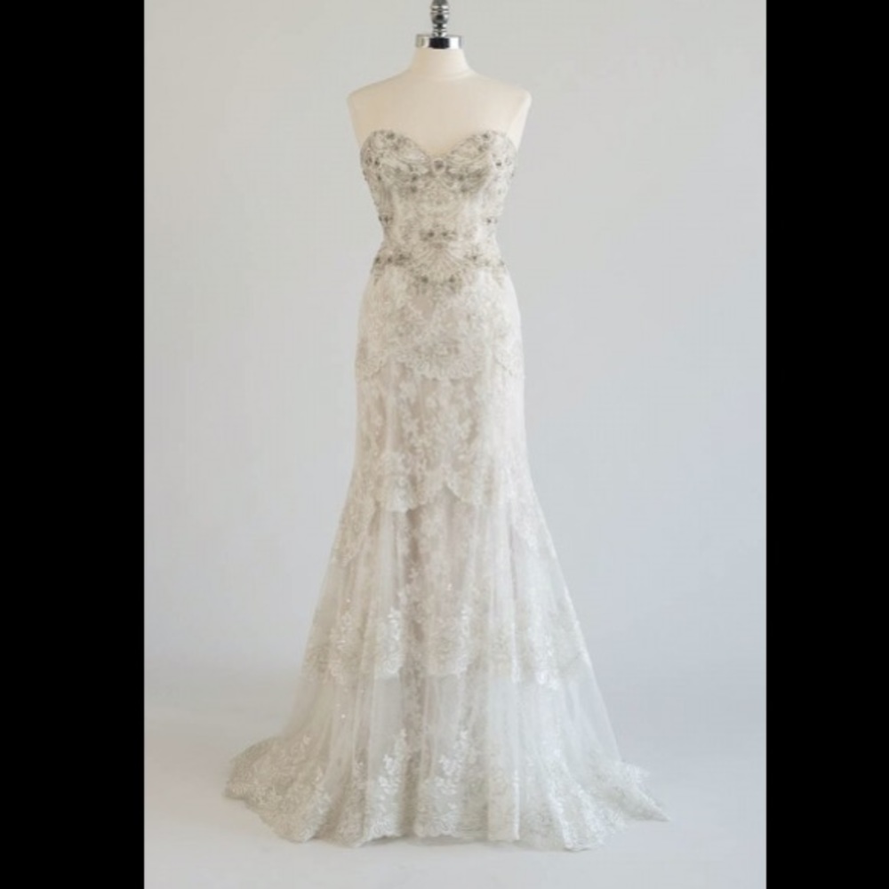 Couture Eve of Milady Sweetheart Swarovski Crystals Fit Flare Lace Wedding Dress