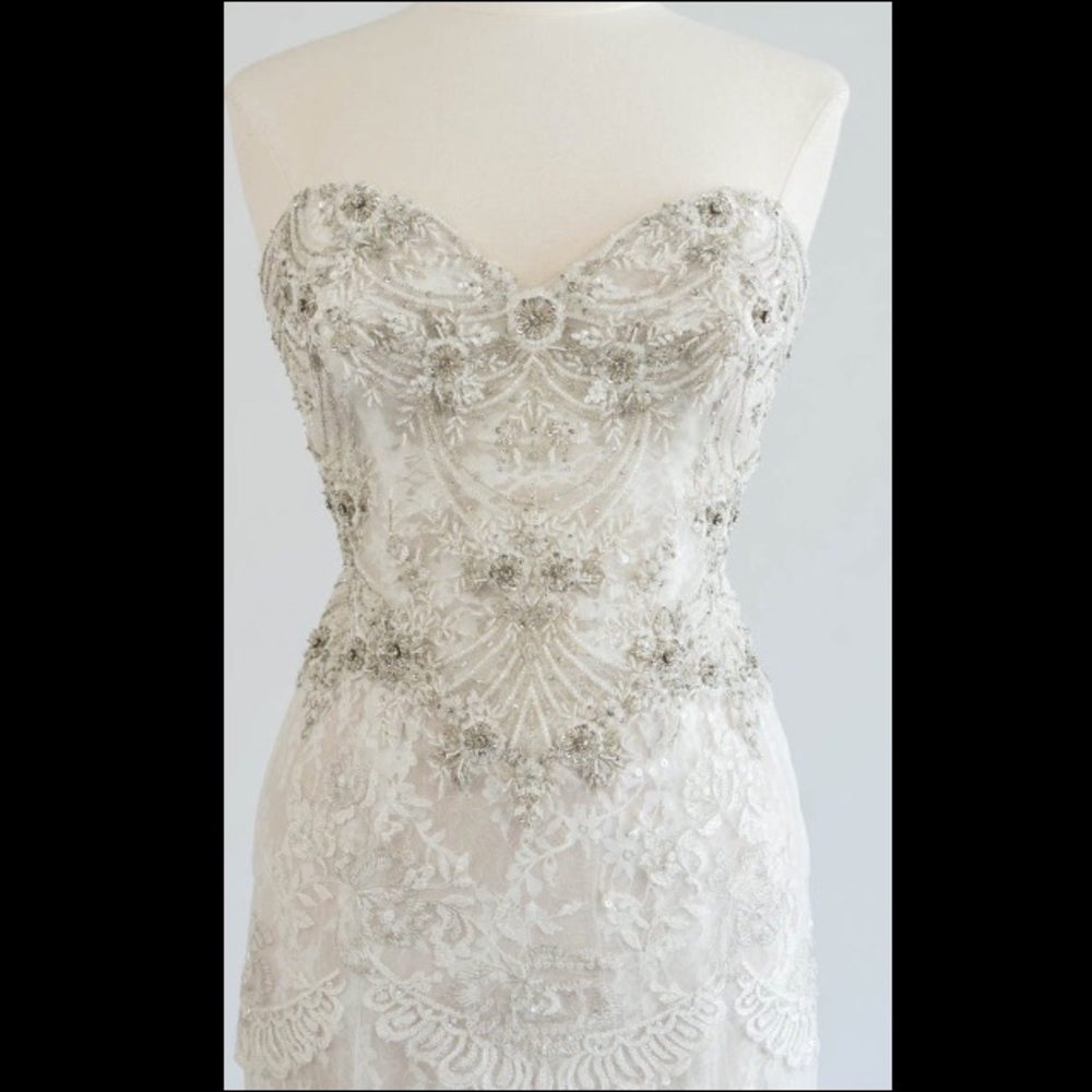 Couture Eve of Milady Sweetheart Swarovski Crystals Fit Flare Lace Wedding Dress