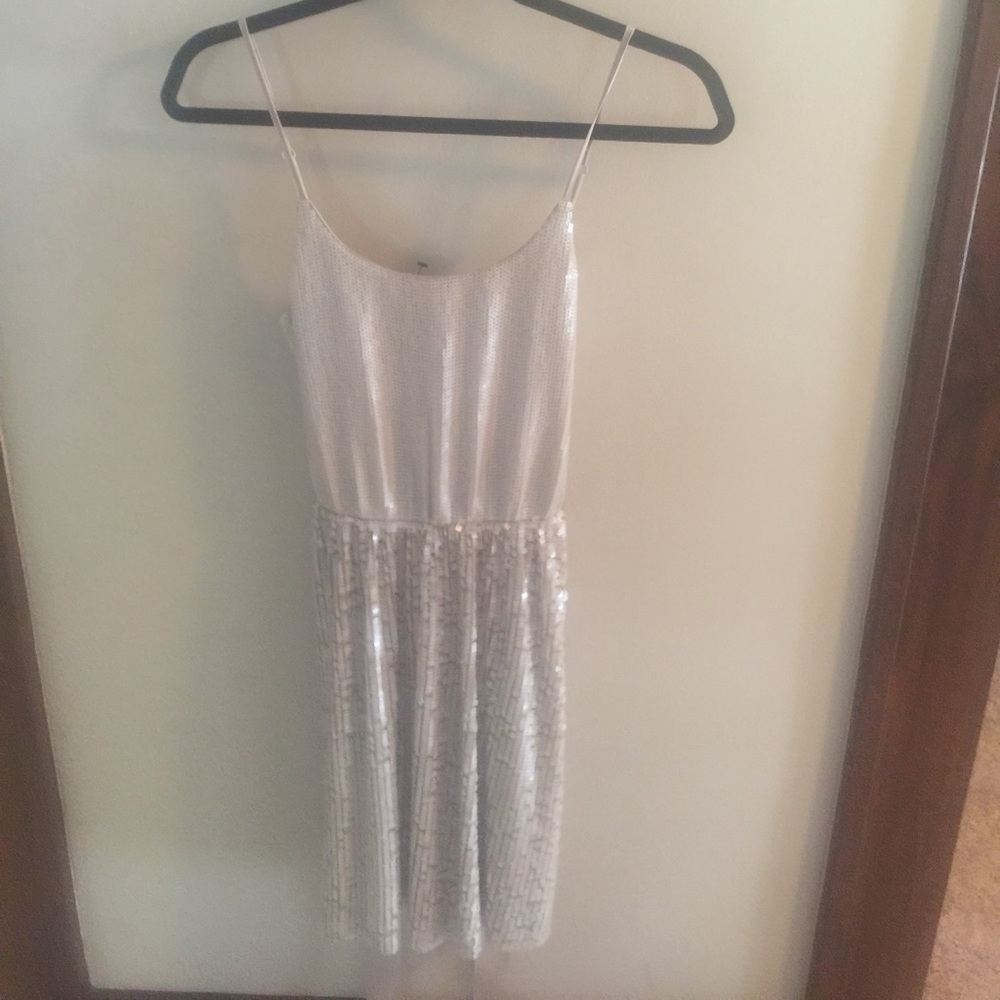 2/$20 Express nude sequins dress sz small NWT