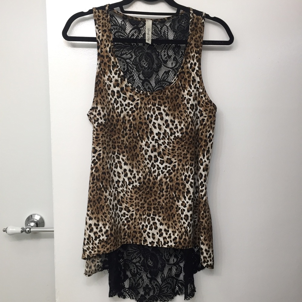 Sexy Leopard Print Top with Sheer Back