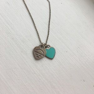 TIFFANY mini double heart tag pendant