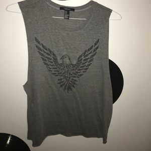 Jeweled eagle tank top