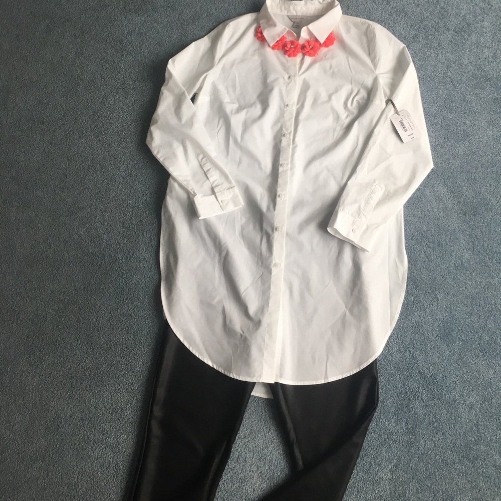 White button-down tunic