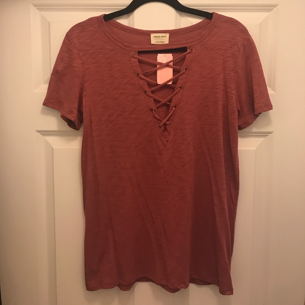 Never worn Tie front t shirt