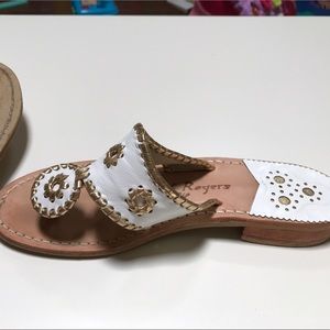 Jack Rogers White and gold sandals