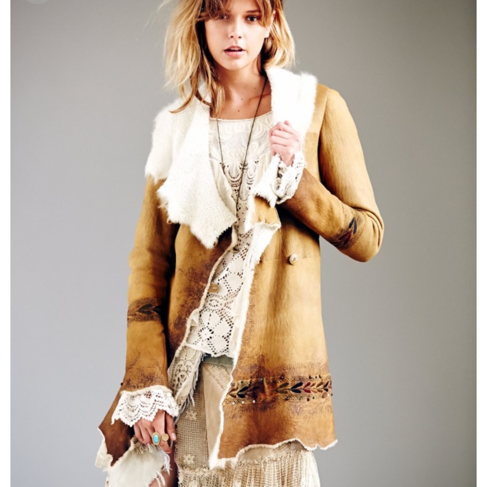 WILL TRADE For Free People Hand Painted Suede Coat