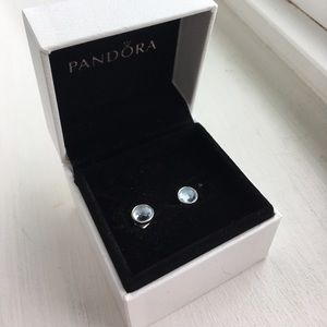 PANDORA sterling silver birthstone stud earrings