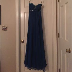 Lara Royal Blue Strapless Prom Gown