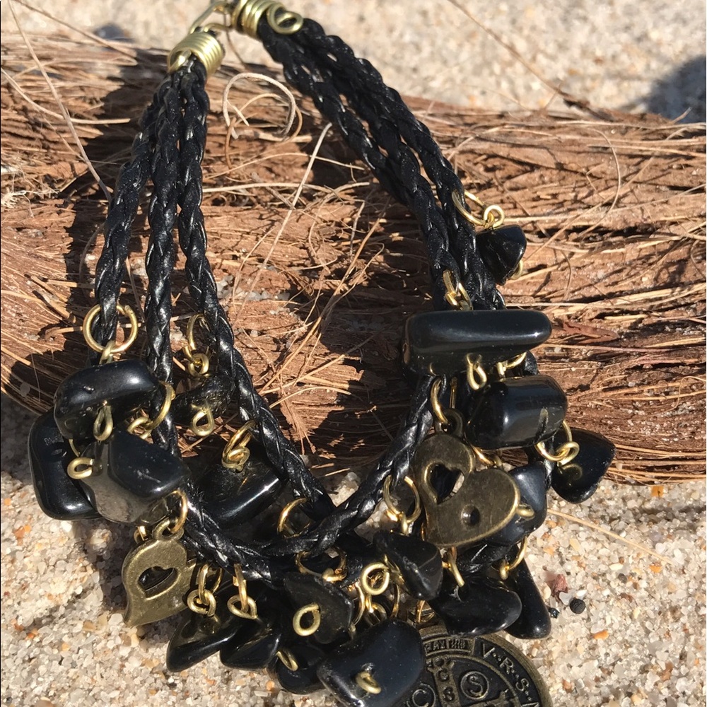 Handcrafted Braided leather charm bracelets