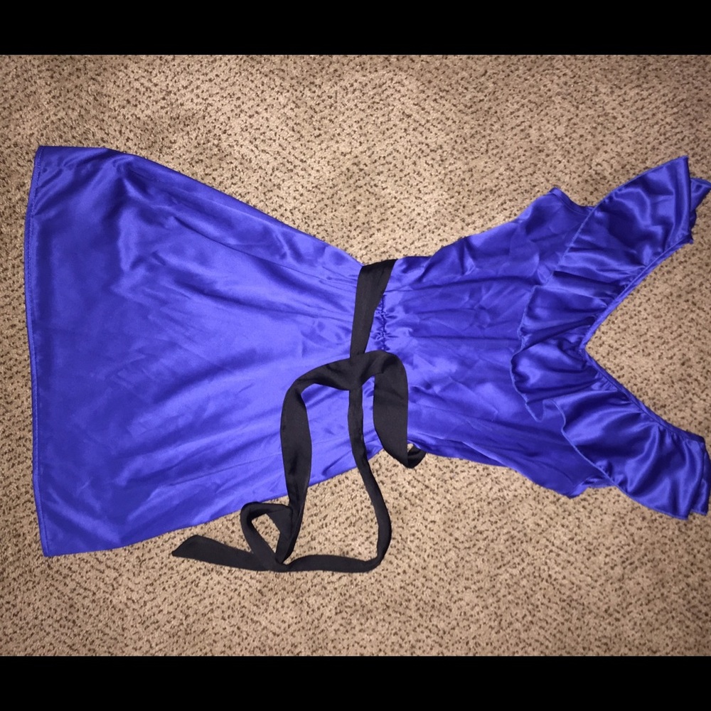 Francesscas Blue Ruffle Dress