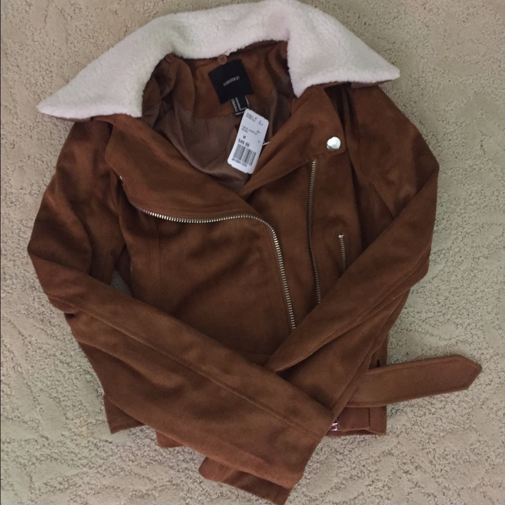 forever 21 faux suede moto jacket