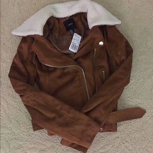 forever 21 faux suede moto jacket
