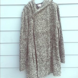 Men's Speckled Grey Hooded Cardigan